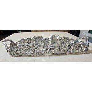 Vintage Arthur Court 2002 Cracker Cookie Tray Server w Handles Grape Vine Design